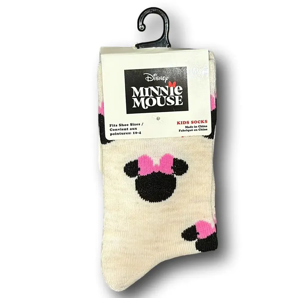 Kids Minnie Mouse Disney Funny Novelty Crew Socks - NWT